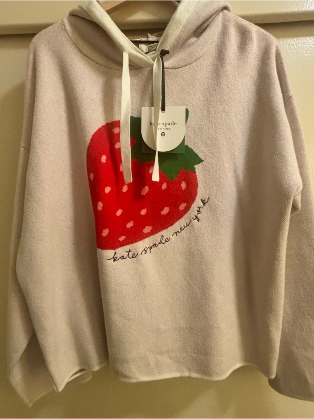 NWT  Buttery Soft KATE SPADE NEW YORK x TARGET   XL Strawberry Hooded Sweatshirt